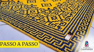 Manta Mosaico Em Crochê Borda  Passo a Passo  CrochetariaOficial [upl. by Eynttirb502]