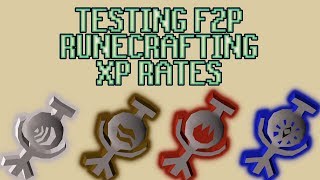 OSRS Testing Out Runecrafting XP Rates in F2P [upl. by Assirod]