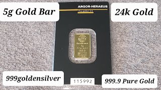 5g Gold Bar  ArgorHeraeus [upl. by Lrigybab]