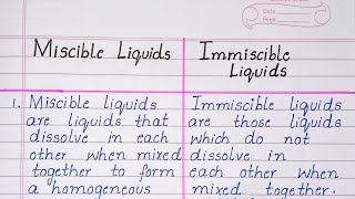 Difference between Miscible Liquids and Immiscible Liquids [upl. by Byrd]