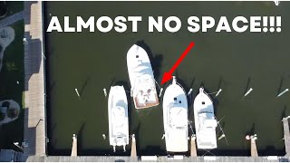 We Attempted to Dock Our Sportfishing Boat w Almost NO SPACE At Famous Pirates Cove Marina NC [upl. by Schaeffer353]