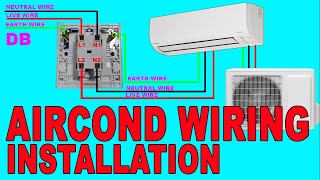 Cara pasang Suis Aircond dan pendawaian  Aircond Wiring Installation  Power Switch DIY [upl. by Natika880]