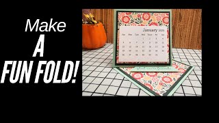 How to Make a Fun Fold Easel Desk Calendar or Card [upl. by Kleeman]