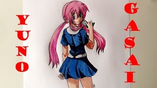 Speed Drawing  Yuno Gasai  Mirai Nikki [upl. by Olnay]