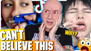 The WORST Septum Piercing Fail Ever  New TikTok Piercing Fails  Roly Reacts [upl. by Eninnaej]