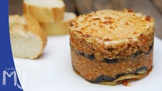 MOUSSAKA GRIEGA  Lasaña de carne berenjena y patata [upl. by Annwahs]