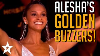 ALL ALESHA DIXONS GOLDEN BUZZER Auditions from Britains Got Talent [upl. by Claudy]