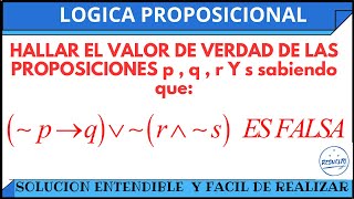 Hallar el valor de proposiciones Lógica Proposicional [upl. by Nnaillij]