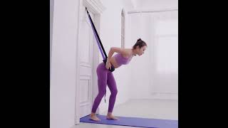 Adjustable Aerial Yoga Strap on Door Yoga Rope Swing Stretching Belt Antigravity Inversion Exercise [upl. by Sekoorb]