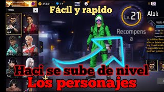 COMO SUBIR DE NIVEL LOS PERSONAJES DE FREE FIRE EN 2024 MUY FÁCIL Y RAPIDO [upl. by Loralee673]