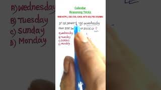 Calender Tricks  Calender Reasoning Tricks Reasoning Tricks RRB NTPC Technician shorts [upl. by Aidua]