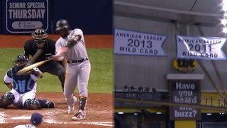 MIATB Ozuna belts a long solo homer off a banner [upl. by Dierolf808]