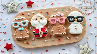 Adorable Nerdy Christmas Cookies  1 Cutter to make 4 Cookie designs 🎅🤓💖 [upl. by Clea]