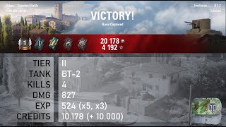 002 BT2  4 kills  827 dmg  524 xp  10178 credits  World of Tanks [upl. by Inimod424]