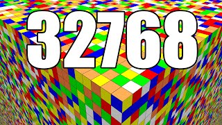 Large Scale Rubiks Cube Simulation  Solving 32768 Layers [upl. by Castle]