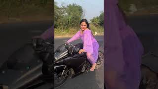 Girls bike lovers 🥰 status  girls bike ride on boys reaction 😂 Princi Sanju 99 ktm lovers 🥰 video [upl. by Tess]