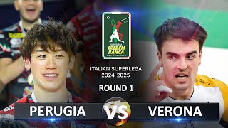 Perugia vs Verona  Italian Volleyball SuperLega 20242025 [upl. by Sanalda]