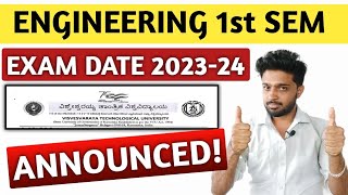 ENGINEERING 1ST SEMISTER EXAM DATES ANNOUNCED  PRACTICAL amp THEORY EXAMS 202324 KARNATAKA [upl. by Ahseei]