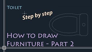 Autocad 2D Basics  Tutorial to draw floor plan Furniture  PART 2 toilet [upl. by Sillig]