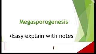 Megasporogenesis Easy explain with notesBSC11th12thUGCNET [upl. by Tristis804]