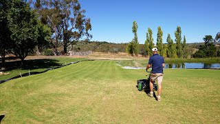 The First Mow On My Golf Green [upl. by Yeltsew626]