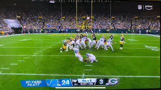 Riley Patterson 37YARD FIELD GOAL adds even MORE points to a BIG leads against the packers lions [upl. by Natanhoj]