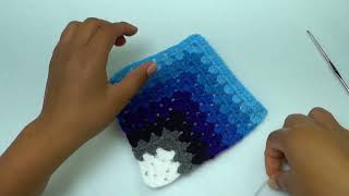 HERMOSO CUADRO A CROCHET PASO A PASO EN GAMA DE AZUL [upl. by Ayrb]