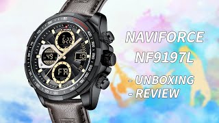 UNBOXING REVIEW丨NAVIFORCE Watch NF9197L Hot Sales Multifunctional AnalogDigital Quartz Watch [upl. by Kcinom]