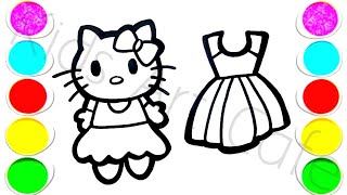 Hello Kitty Drawing Coloring and Painting for Kids amp Toddlers  Lets Draw Together [upl. by Lorollas]