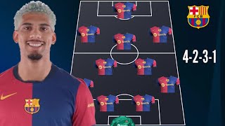 🚨 BARCELONA PREDICTED LINEUP WITH 4231 WITH RONALD ARAUJO 🔥 ✅ ARAUJOS BACK ✅ [upl. by Lemrej594]