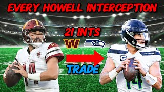 Every Sam Howell INTERCEPTION in the 202324 NFL Season MOST IN THE LEAGUE [upl. by Edyth]