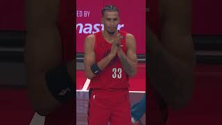 toomany buckets on the mic 🎙️ toumanicamara trailblazers nbashorts micdup [upl. by Nodearb923]