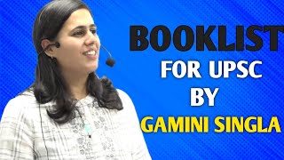 Booklist for upsc by Upsc Topper Rank 3 Gamini Singla upsc iastopper [upl. by Gaye]