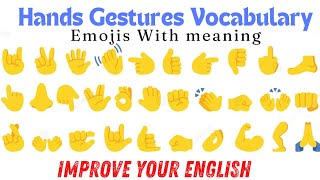 Hands Gestures Vocabulary in English  learn English Vocabulary  Learn English Words  Emojis [upl. by Ermine]