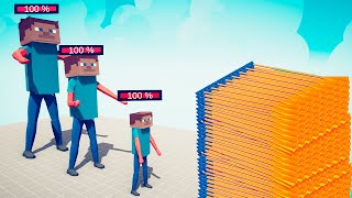 3x MINECRAFT STEVE OF DIFFERENT SIZE vs EVERY GOD  Totally Accurate Battle Simulator TABS [upl. by Henryson]