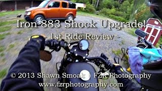 Iron 883 Shock Upgrade  1st Ride Review  ShopTalk [upl. by Noam104]