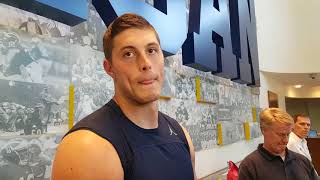 Michigan TE Zach Gentry Knows Exactly How Much He Weighs Likes Direction of Position Group [upl. by Plate]