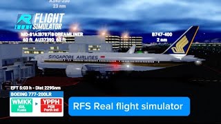 RFS  Real flight simulator Singapore airlines Kula lampur intl to Perth intl Boeing 777200FHD [upl. by Yar]