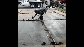 How to Pour a Concrete Driveway with Brick Bands [upl. by Ennaira]