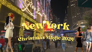 New York City Christmas Decorations 2024  Magical Holiday Streets in NYC [upl. by Shargel]