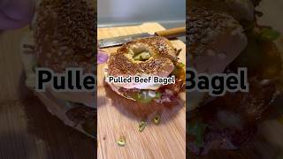 Pulled Beef Bagel pulled beef bagel foodshorts jackcariss [upl. by Enois]