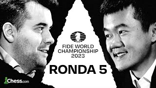 ¿Arriesgará Ding o jugará sólido con negras  Campeonato del Mundo FIDE 2023  5ª ronda  Nepo v… [upl. by Mackie]