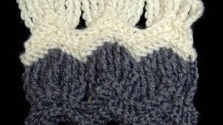 Crochet  Punto Clasico de Ondas en Abanico Parte 1 de 2 [upl. by Roswell533]