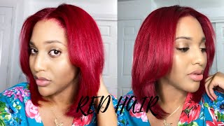 How I dyed my Hair Red  Loreal Hicolor Highlights  Alyssa Nicole [upl. by Pevzner197]