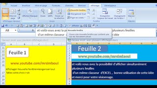 excel comment afficher deux feuilles dun même classeur [upl. by Ellga]