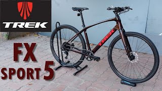 2024 Trek FX Sport 5  Carbon CommuterGravel Bike  BikeSpec [upl. by Carbone]