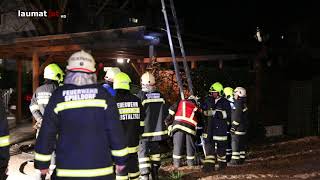 Carport und Auto bei Brand in Eberstalzell erheblich beschädigt [upl. by Laure]