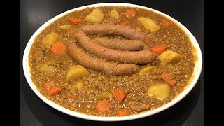 RECETTE SIMPLE RAPIDE ET DÉLICIEUSE LES LENTILLES AVEC DES SAUCISSES DE VEAU [upl. by Keeley316]