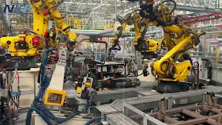 Application of Fanuc Robot in Automated Production of Automotive Body in White [upl. by Raffin]