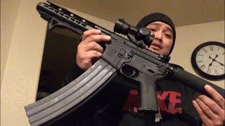 600 Budget AR 15 Pistol 75quot Barrel w 10quot Slim Line Keymod Custom Build [upl. by Meador]